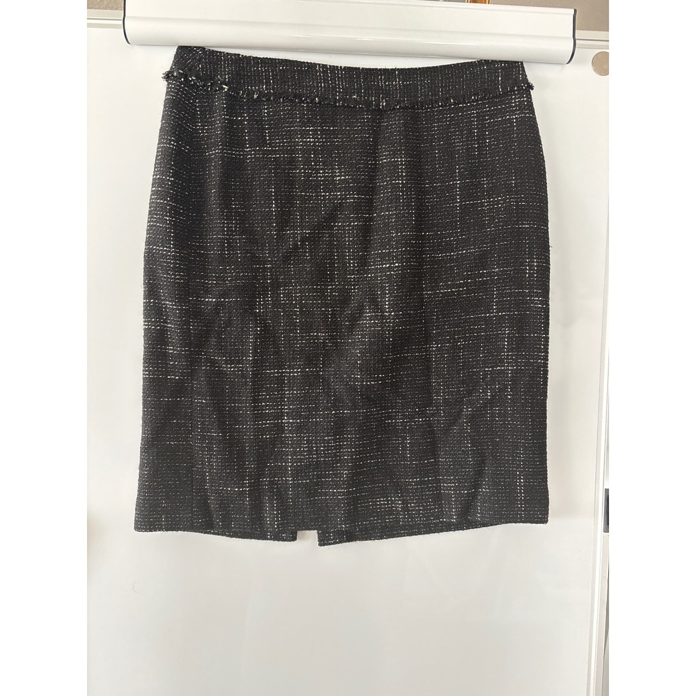 Ann Taylor women's wool blend black tweed skirt size 10
